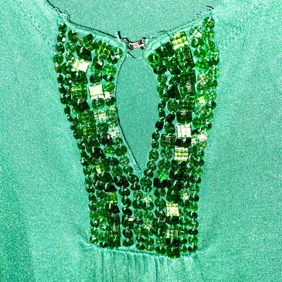 White Stag Emerald Green Blouse with Sequin Bust (L/G 12-14) - Picture 5 of 7